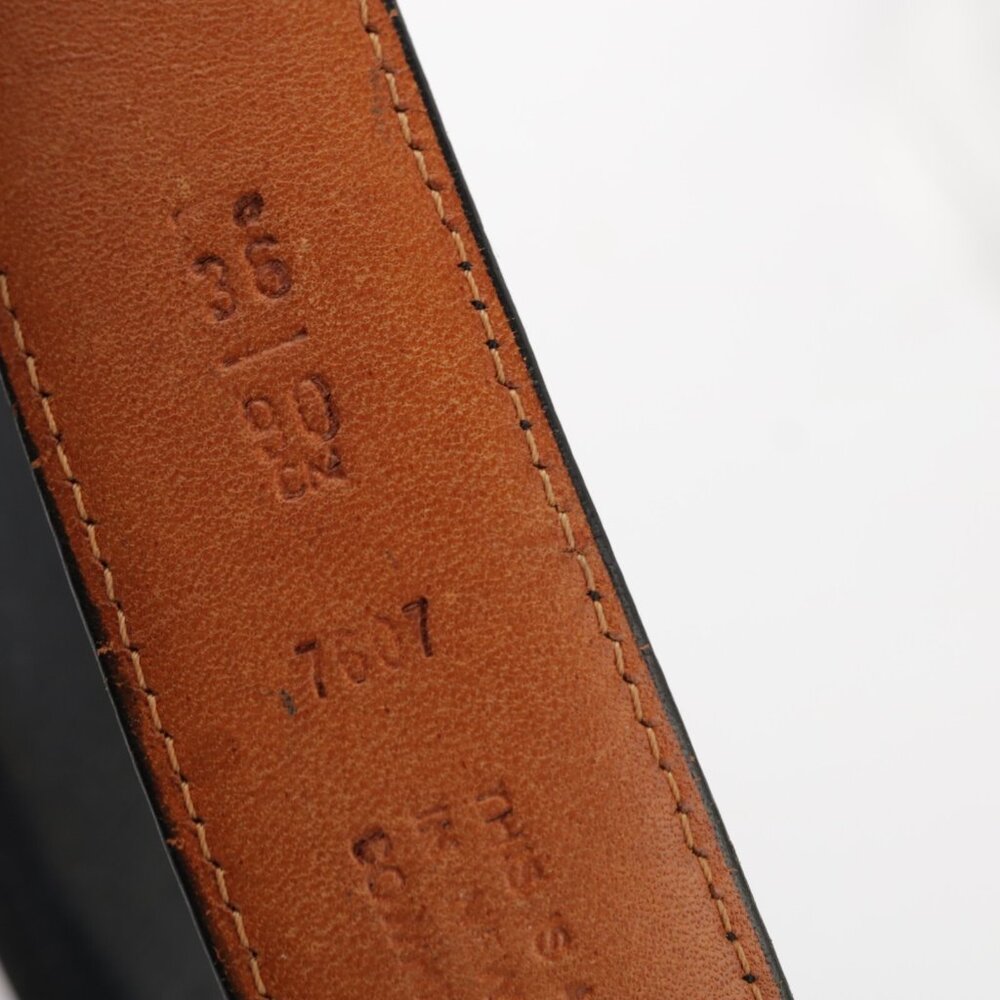 VTG Coach Mens Belt Size 36 Navy Blue Leather New York USA Gold Brass Buckle - Picture 9 of 14